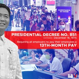 [MISSING CONTEXT] Polisiya ni Ferdinand Marcos, Sr. ang 13th Month Pay